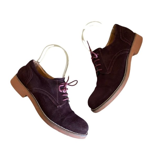 G.H. Bass & Co. "Emmie" Suede Leather Oxford Shoe in Burgundy Womens Sz 6.5M - Picture 9 of 9